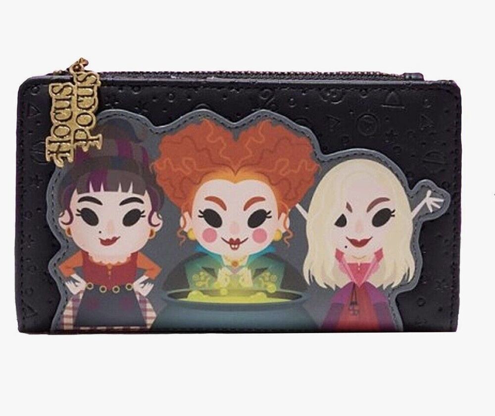 Loungefly Hocus Pocus Sanderson Sisters Wallet Chibi Cauldron Folding Disney NWT